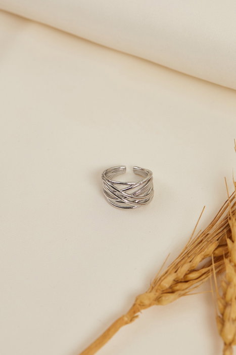 Heliophilia Silver Anillo de Metal Plata